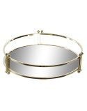 bandeja de aperitivos DKD Home Decor 21,5 x 21,5 x 5,5 cm Espelho Dourado Metal Glam