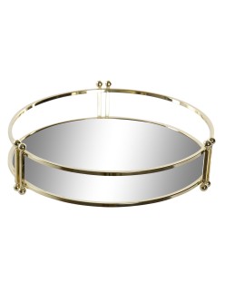 bandeja de aperitivos DKD Home Decor 21,5 x 21,5 x 5,5 cm Espelho Dourado Metal Glam