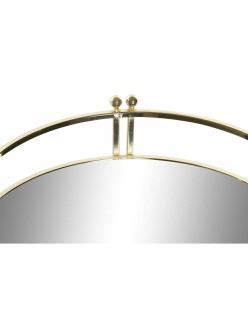 bandeja de aperitivos DKD Home Decor 21,5 x 21,5 x 5,5 cm Espelho Dourado Metal Glam
