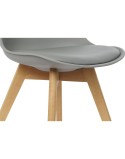 Cadeira DKD Home Decor 48 x 55 x 83 cm Espuma Cinzento Castanho Polipropileno Faia