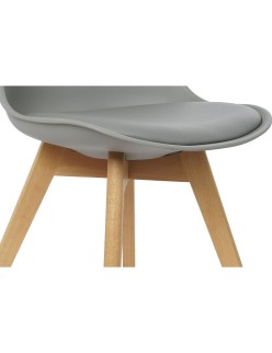 Chaise DKD Home Decor 48 x 55 x 83 cm Mousse Gris Marron polypropylène Hêtre