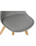 Chaise DKD Home Decor 48 x 55 x 83 cm Mousse Gris Marron polypropylène Hêtre