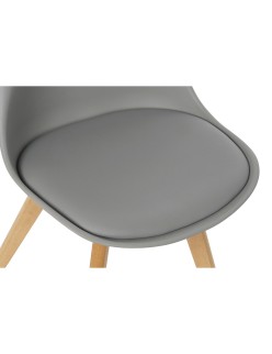 Cadeira DKD Home Decor 48 x 55 x 83 cm Espuma Cinzento Castanho Polipropileno Faia