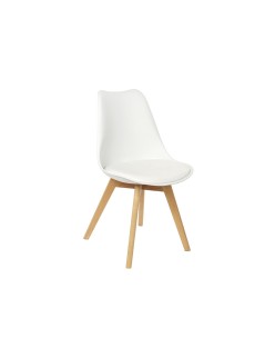 Sedia DKD Home Decor 48 x 55 x 83 cm Bianco polipropilene Faggio