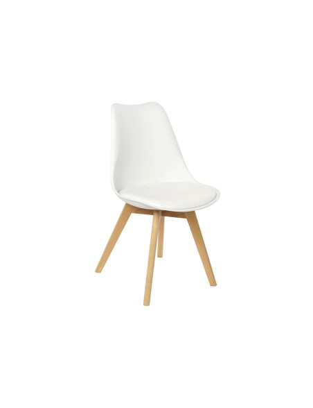 Sedia DKD Home Decor 48 x 55 x 83 cm Bianco polipropilene Faggio