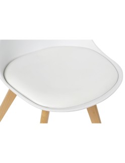 Sedia DKD Home Decor 48 x 55 x 83 cm Bianco polipropilene Faggio