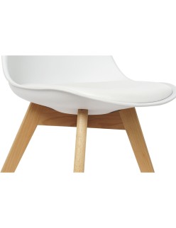 Sedia DKD Home Decor 48 x 55 x 83 cm Bianco polipropilene Faggio