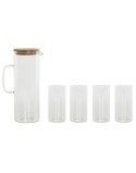 Set de Vasos Home ESPRIT Transparente Bambú Vidrio de Borosilicato 210 ml