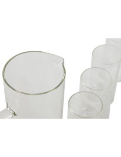 Set of glasses Home ESPRIT Transparent Bamboo Borosilicate Glass 210 ml