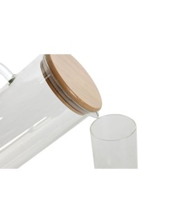 Set of glasses Home ESPRIT Transparent Bamboo Borosilicate Glass 210 ml