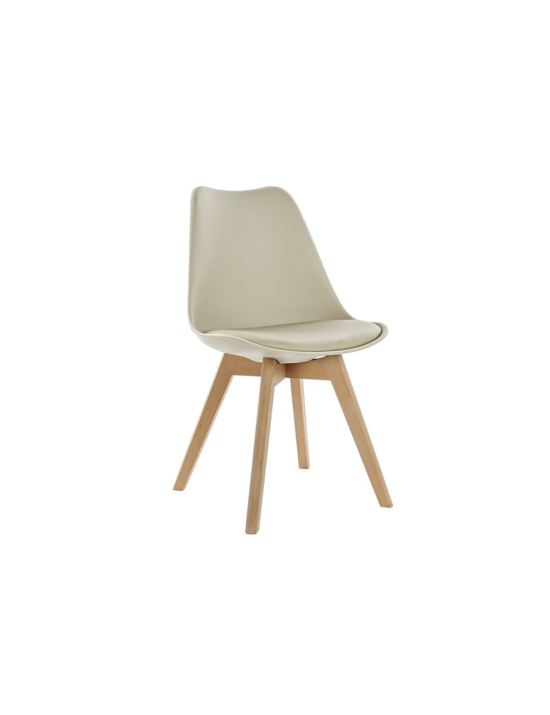 Cadeira DKD Home Decor 48 x 54 x 82 cm Bege Polipropileno Faia