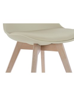 Cadeira DKD Home Decor 48 x 54 x 82 cm Bege Polipropileno Faia