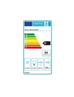 Extrator Convencional Balay 3BH263MX 60 cm 350 m3/h 72 dB 146W Prateado Aço