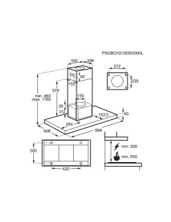 Conventional Hood AEG DIE5961HG Steel