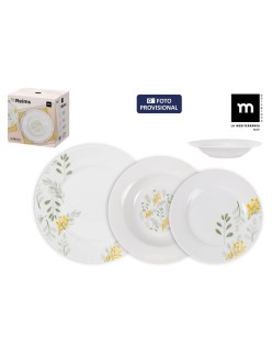 Servizio di Piatti La Mediterránea Reims Rotonda 18 Pezzi (2 Unità)