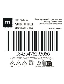 Teglia da Cucina La Mediterránea Scratch blue (12 Unità)