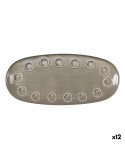 Teglia da Cucina La Mediterránea Almudena Grigio Ovale 33 x 14,8 x 2,7 cm (12 Unità)