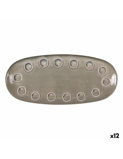Recipiente de Cozinha La Mediterránea Almudena Cinzento Oval 33 x 14,8 x 2,7 cm (12 Unidades)