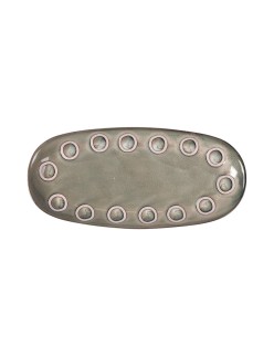Recipiente de Cozinha La Mediterránea Almudena Cinzento Oval 25 x 12 x 2,2 cm (24 Unidades)