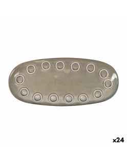 Serving Platter La Mediterránea Almudena Grey Oval 29 x 13,5 x 2,4 cm (24 Units)