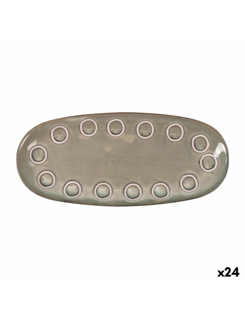 Recipiente de Cozinha La Mediterránea Almudena Cinzento Oval 29 x 13,5 x 2,4 cm (24 Unidades)