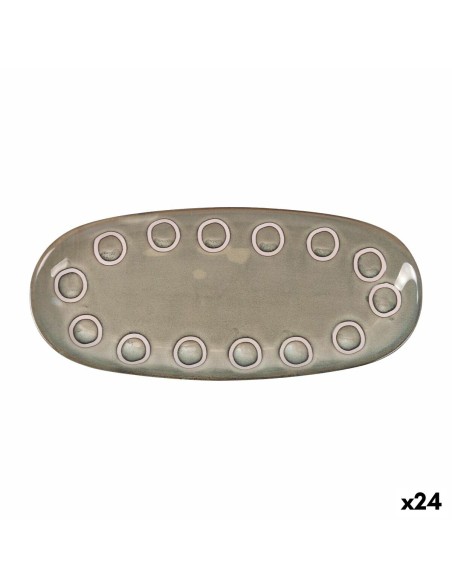 Recipiente de Cozinha La Mediterránea Almudena Cinzento Oval 29 x 13,5 x 2,4 cm (24 Unidades)