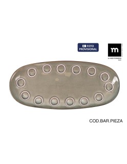 Recipiente de Cozinha La Mediterránea Almudena Cinzento Oval 29 x 13,5 x 2,4 cm (24 Unidades)