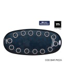Recipiente de Cozinha La Mediterránea Almudena Azul Oval 33 x 14,8 x 2,7 cm (12 Unidades)