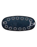 Recipiente de Cozinha La Mediterránea Almudena Azul Oval 33 x 14,8 x 2,7 cm (12 Unidades)