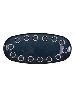 Recipiente de Cozinha La Mediterránea Almudena Azul Oval 33 x 14,8 x 2,7 cm (12 Unidades)