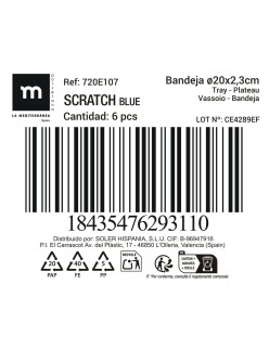 Teglia da Cucina La Mediterránea Scratch blue (18 Unità)