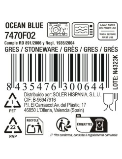 Prato de Jantar La Mediterránea Ocean blue (12 Unidades)