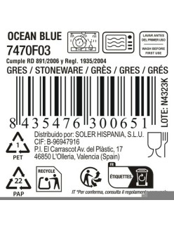 Piatto da pranzo La Mediterránea Ocean blue (12 Unità)