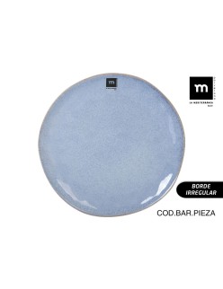 Plato Llano La Mediterránea Macarella blue Ø 26,5 cm (12 Unidades)