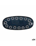 Recipiente de Cozinha La Mediterránea Almudena Azul Oval 29 x 13,5 x 2,4 cm (24 Unidades)