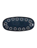 Teglia da Cucina La Mediterránea Almudena Azzurro Ovale 29 x 13,5 x 2,4 cm (24 Unità)