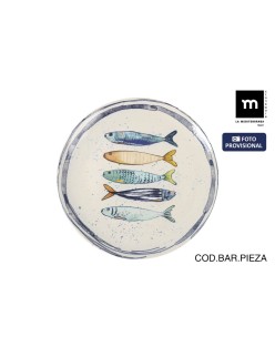 Piatto da pranzo La Mediterránea Peixe Ø 26 cm (6 Unità)