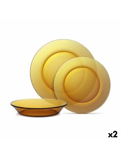 Set di Stoviglie Duralex Lys Ambra 18 Pezzi (2 Unità)