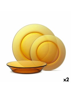 Set di Stoviglie Duralex Lys Ambra 12 Pezzi (2 Unità)