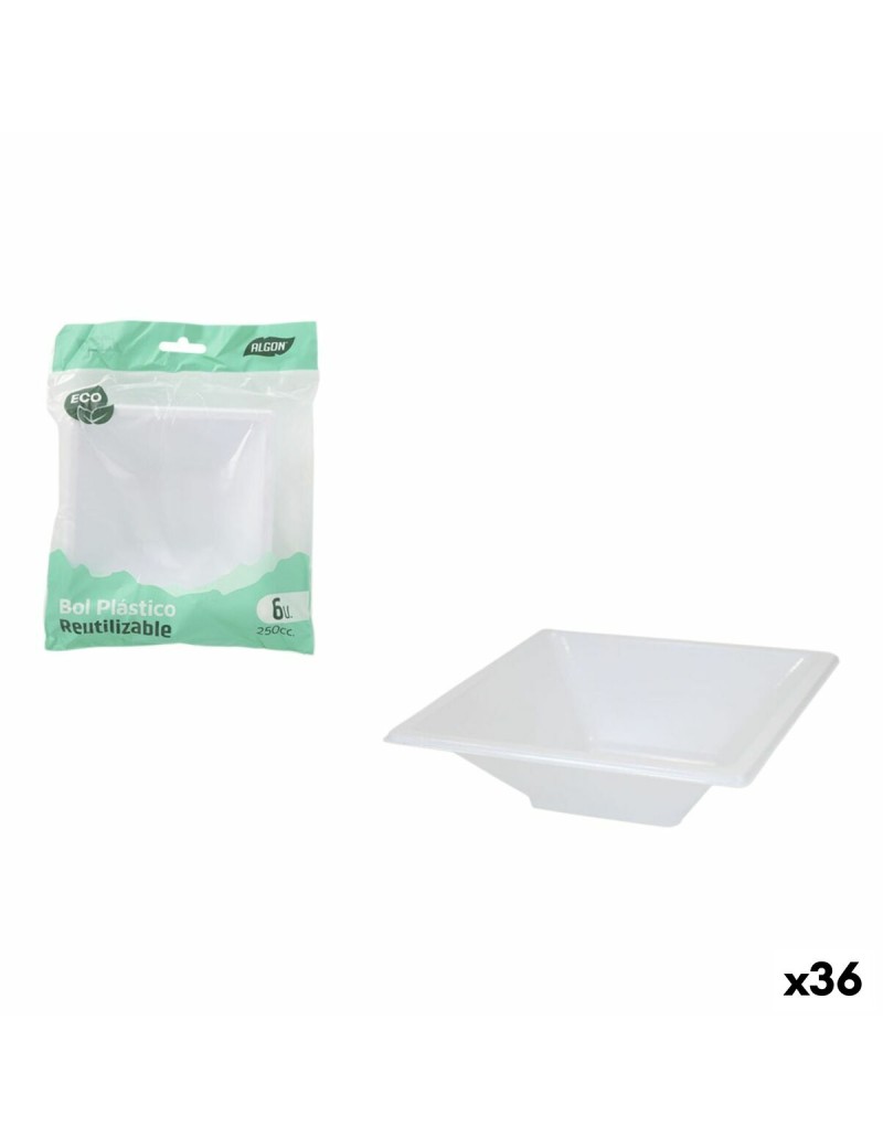 Set da Aperitivo Algon Plastica 250 ml 12 x 12 x 2 cm 6 Pezzi (36 Unità)