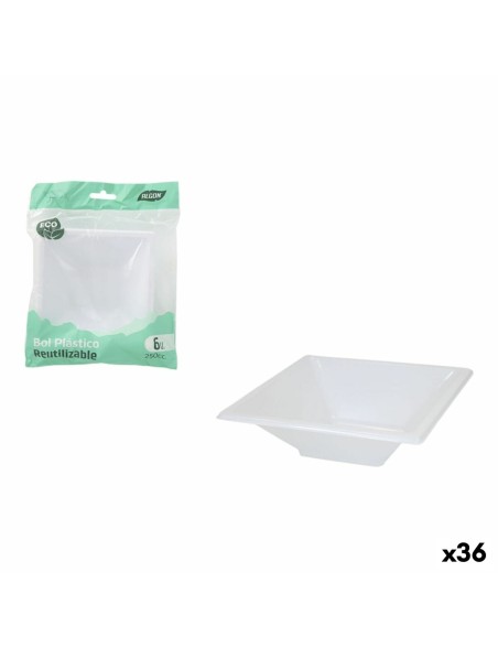 Set da Aperitivo Algon Plastica 250 ml 12 x 12 x 2 cm 6 Pezzi (36 Unità)