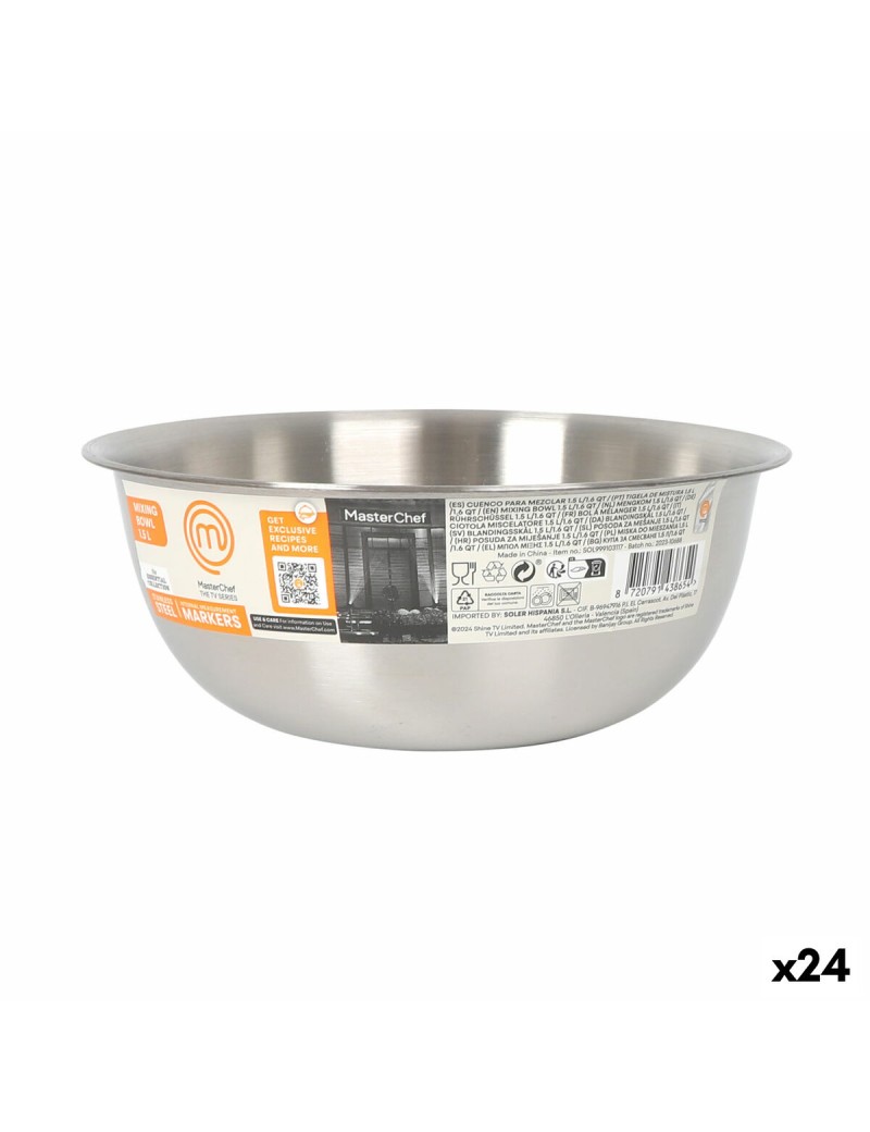 Ciotola MasterChef Acciaio inossidabile 1,2 L 19 x 7,5 cm (24 Unità)