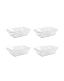 Conjunto para Aperitivos Arcoglass Anubis Vidro Retangular 4 Peças (18 Unidades)