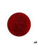 Plato Llano Alfares Alfares Rojo Vidrio Ø 31 cm (6 Unidades)