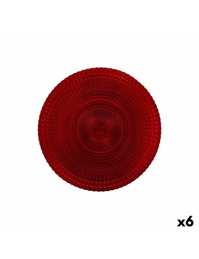 Flat Plate Alfares Alfares Red Glass Ø 31 cm (6 Units)