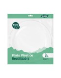 Plate set Algon Plastic 28 cm 3 Pieces (24 Units)