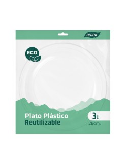 Set de Platos Algon Plástico 28 cm 3 Piezas (24 Unidades)