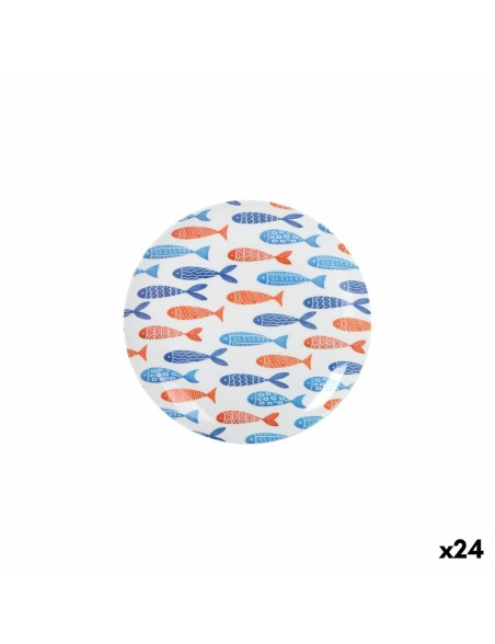 Piatto da Dolce La Mediterránea 20 cm Pesci (24 Unità)