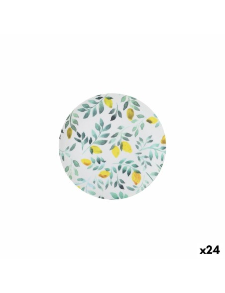 Piatto da Dolce La Mediterránea 20 cm Limone (24 Unità)
