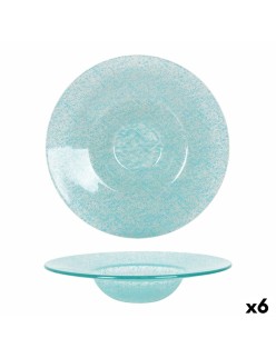 Plato Hondo Samaritaine Turquesa Ø 24 cm (6 Unidades)